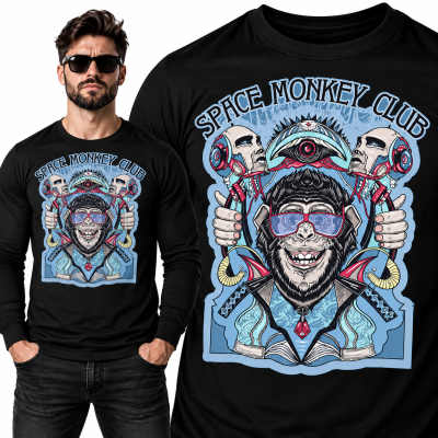 LONGSLEEVE ŚMIESZNY SPACE MONKEY CLUB